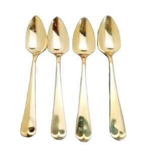 H I C Stainless Steel Gold Plated Sugar Spoons Set